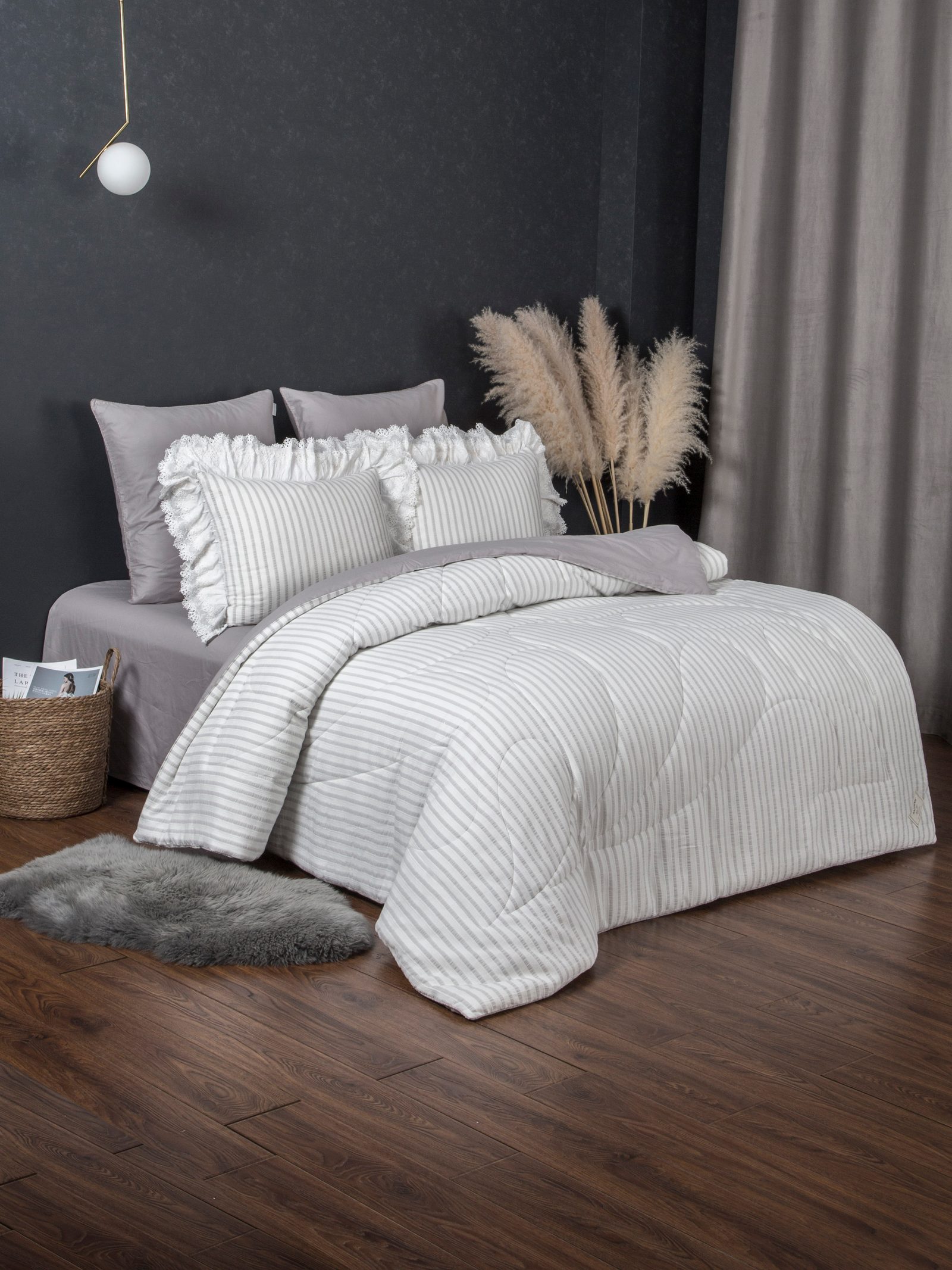 Stripe Muslin Серебро платина
