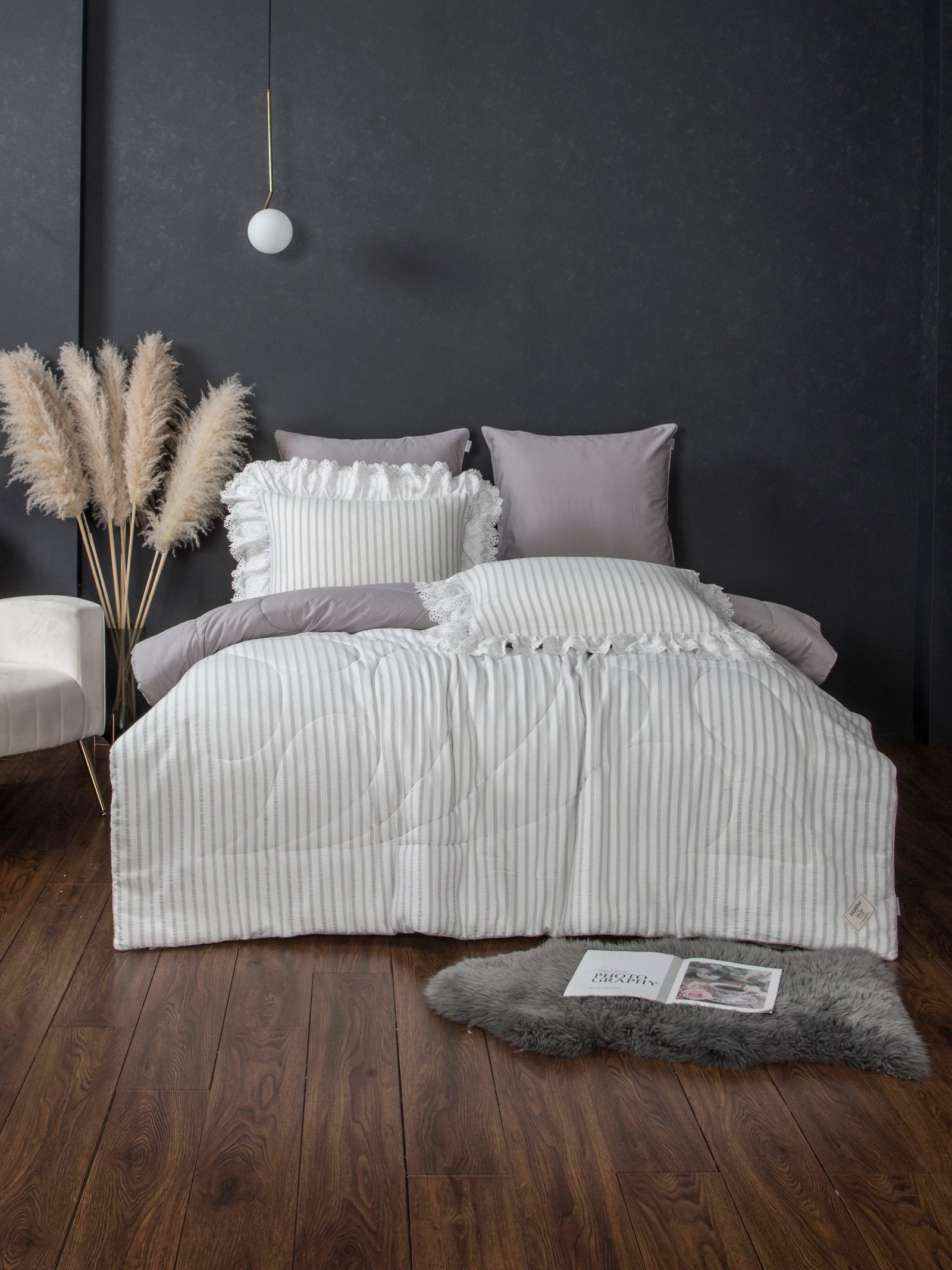 Stripe Muslin Серебро платина