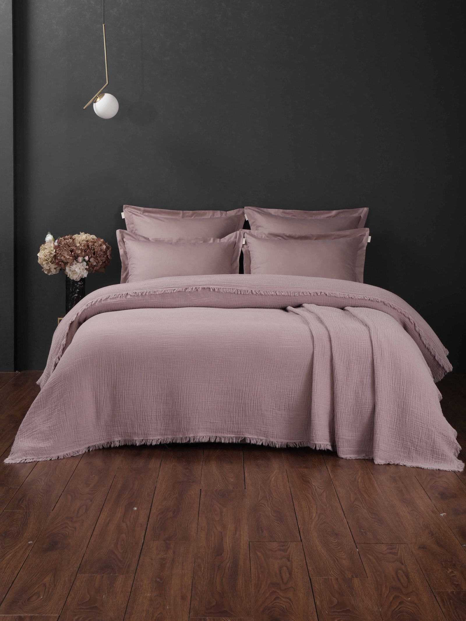 Stonewash Muslin (пыльная роза) комплект с покрывалом