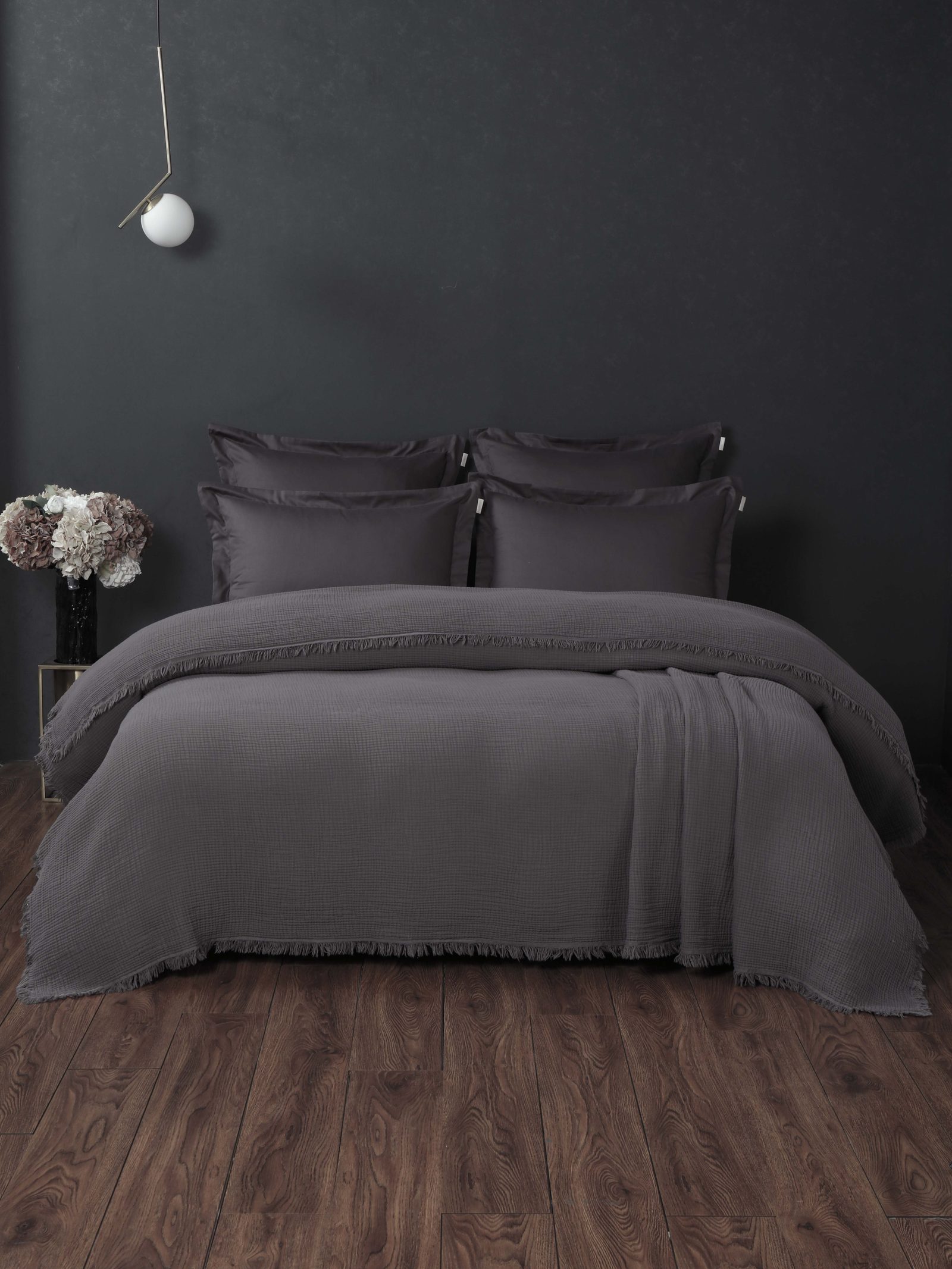 Stonewash Muslin (графит) комплект с покрывалом