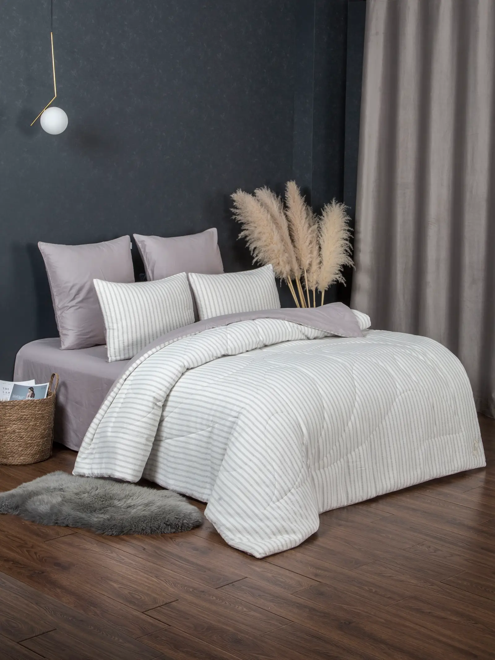 Stripe Muslin Серебро платина