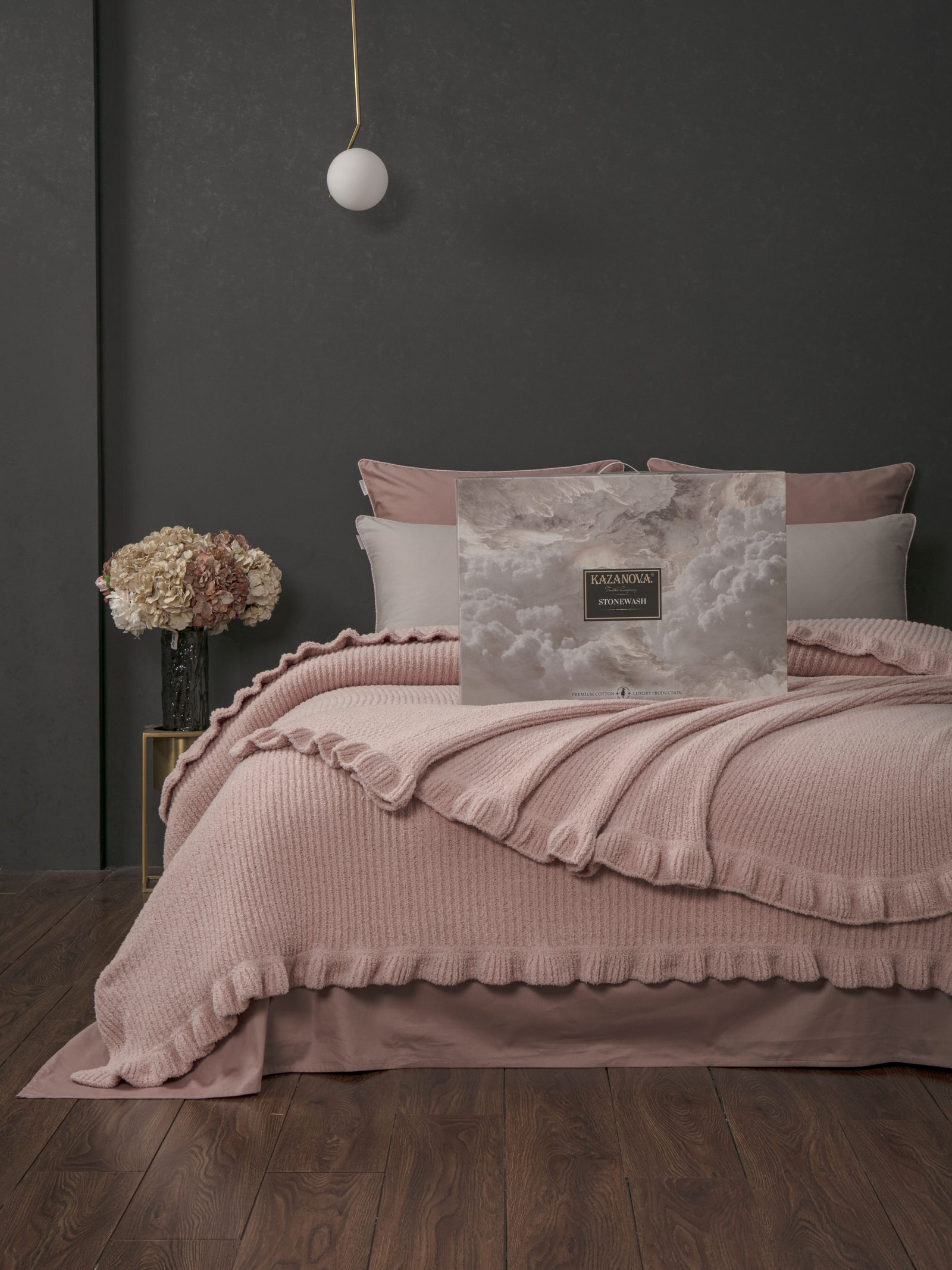 Primavera Ruffle (розовый кварц пепел) комплект с покрывалом