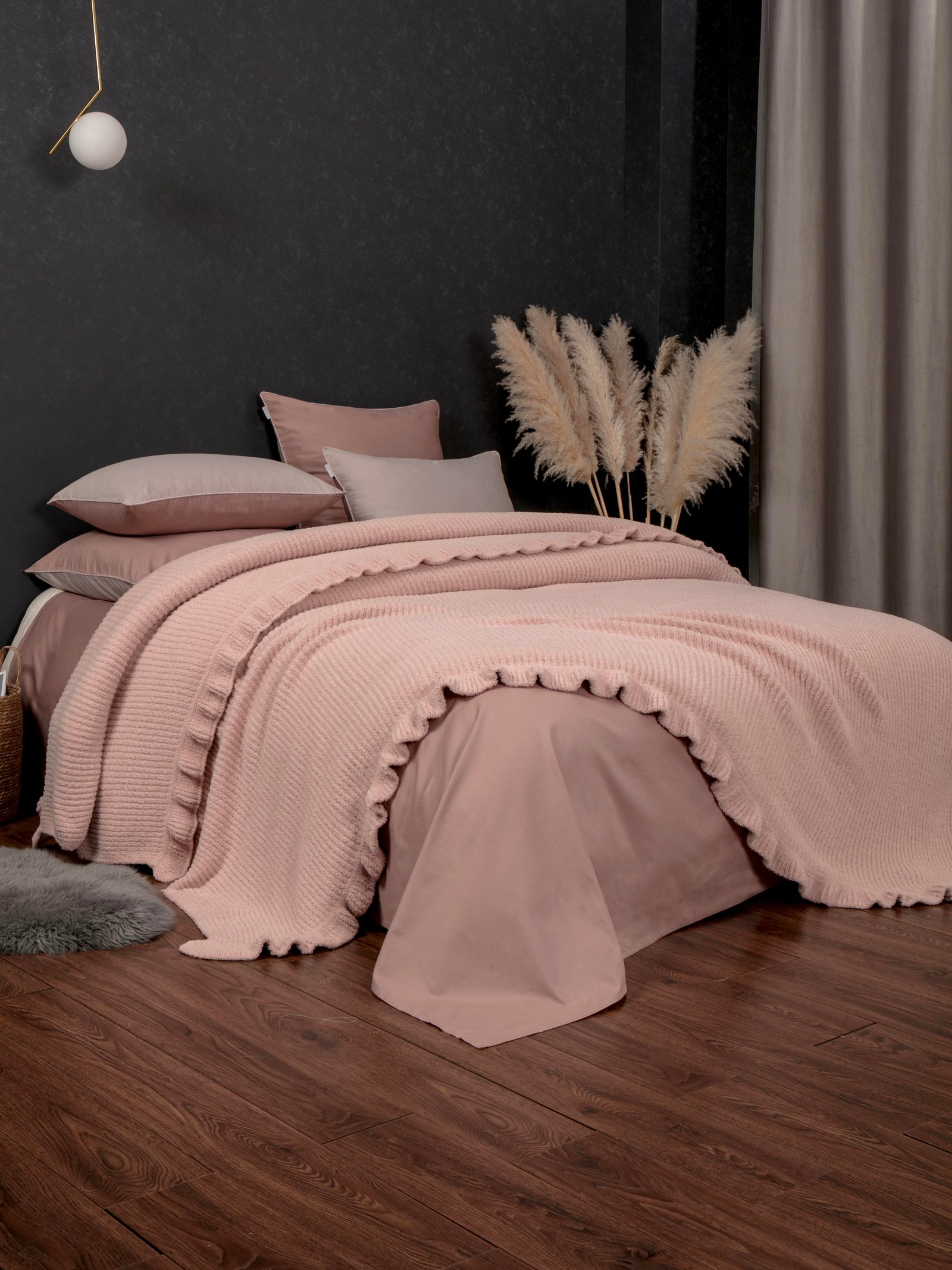 Primavera Ruffle (розовый кварц пепел) комплект с покрывалом