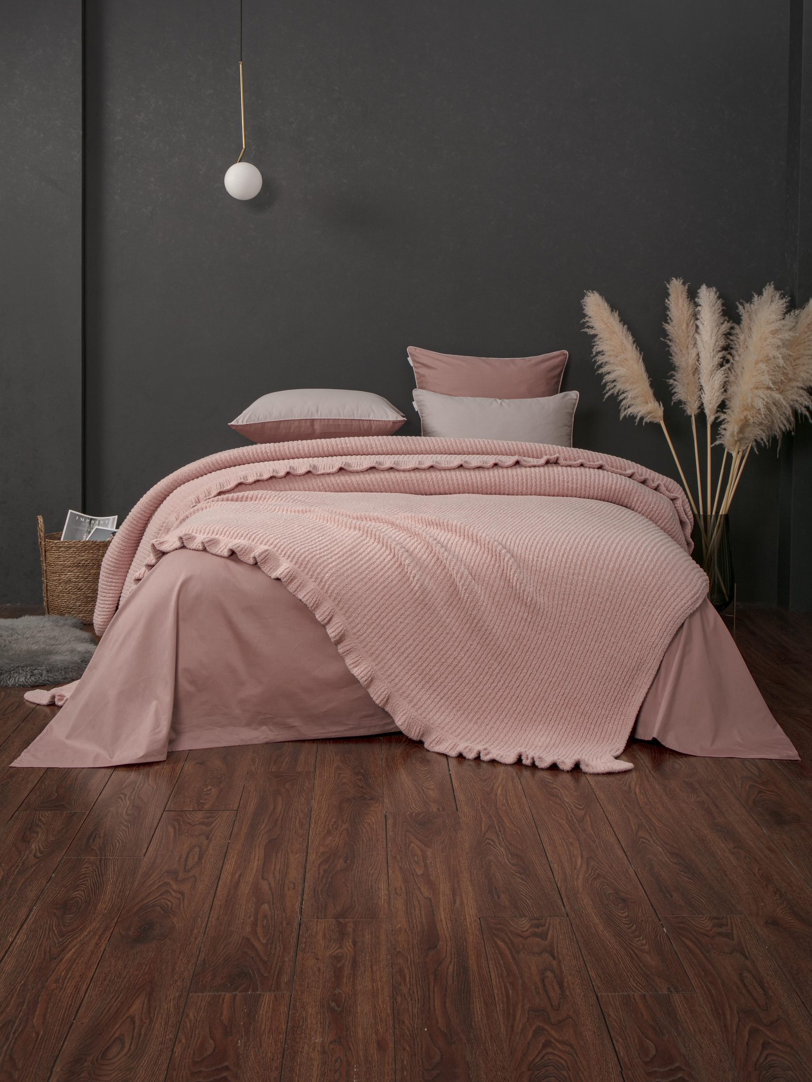 Primavera Ruffle (розовый кварц пепел) комплект с покрывалом